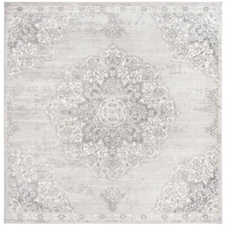 Safavieh 12 x 12 ft. Brentwood Bohemian Power Loomed Square Rug Grey & Ivory BNT802F-12SQ